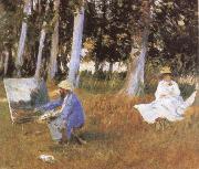 Claude Monet Painting at the Edge of a wood